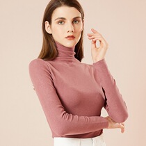 Duvet pile collar pure color autumn clothes Bouric acid long sleeve high collar lady with undershirt and warm underwear in winter