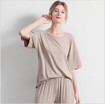 Broken Yard clear cabin Home Clothing Women Casual Thin style Sleeping suit Loose Super-Bomb Short Sleeve T-shirt Light Cage Pants 90%