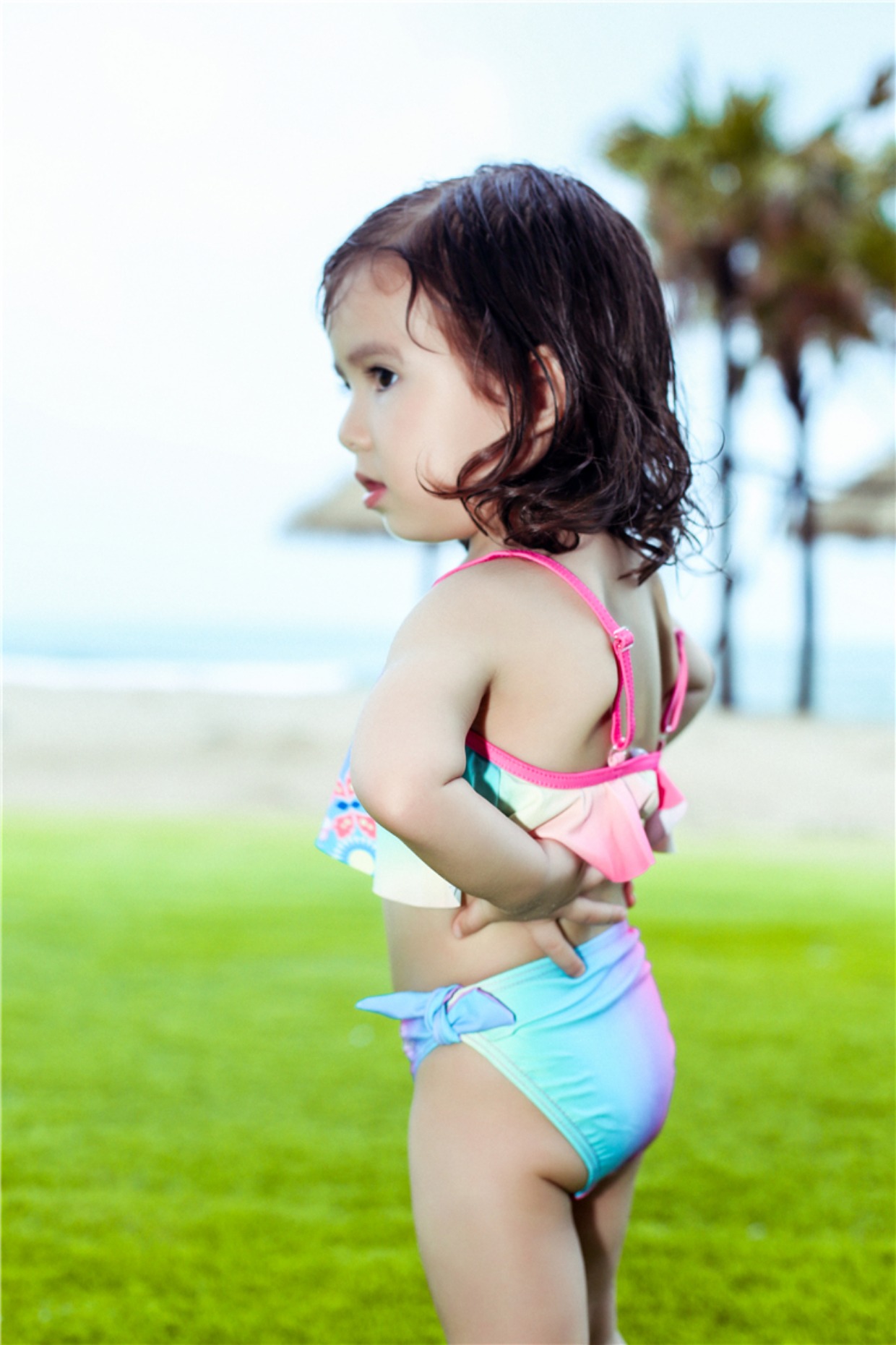 Đồ bơi trẻ em bikini bé gái simi thích côn trùng đồ bơi trẻ em trẻ em 1-3 tuổi áo tắm cho bé suối nước nóng bikini cho trẻ