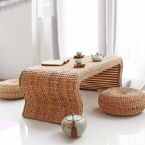 Tea ceremony Grass rattan woven Japanese Tatami Kung Fu tea several combinations Bay window table floor Simple small Kang table