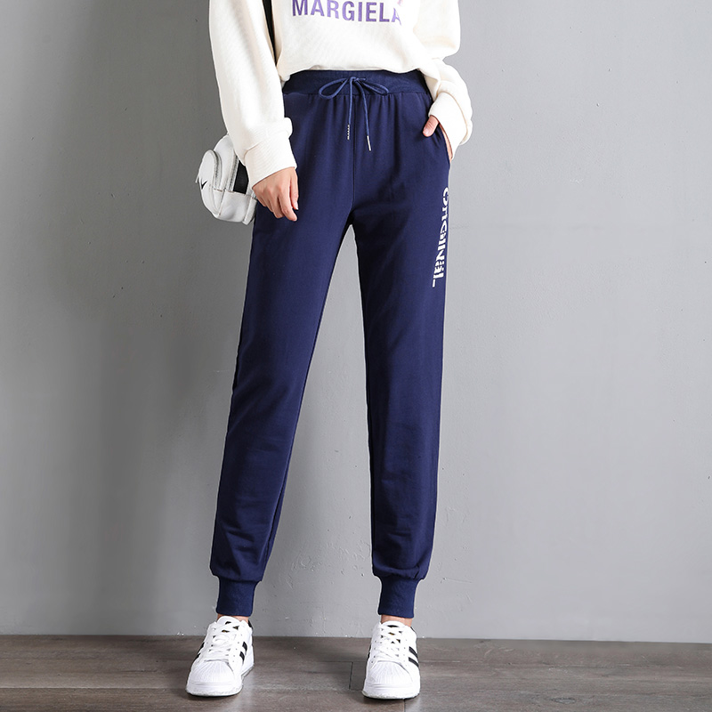 Cô gái quần sweatpants mùa thu 2019 mùa xuân và mùa thu mô hình trong không khí của cậu bé lớn thường lỏng lẻo mặc cơ thể ylean xà cạp nhỏ