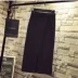 2018 phụ nữ mùa thu cao eo chia bước váy hoang dã váy dài đan túi hip dày triều váy mùa đông Váy