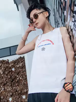 Shu Shu heavy weight impervious to embroidery Tide brand chest les long version of Super flat reinforcement bandage inside wear handsome t chest summer