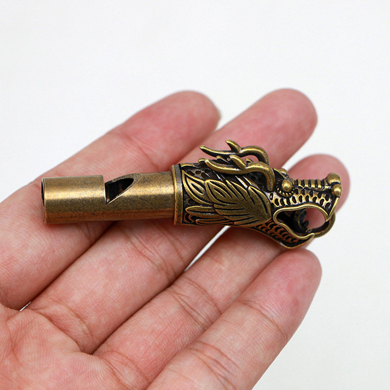 Brass tap opening sentry creative car key buckle pendant outdoor portable begging for raw whistle necklace bag pendant