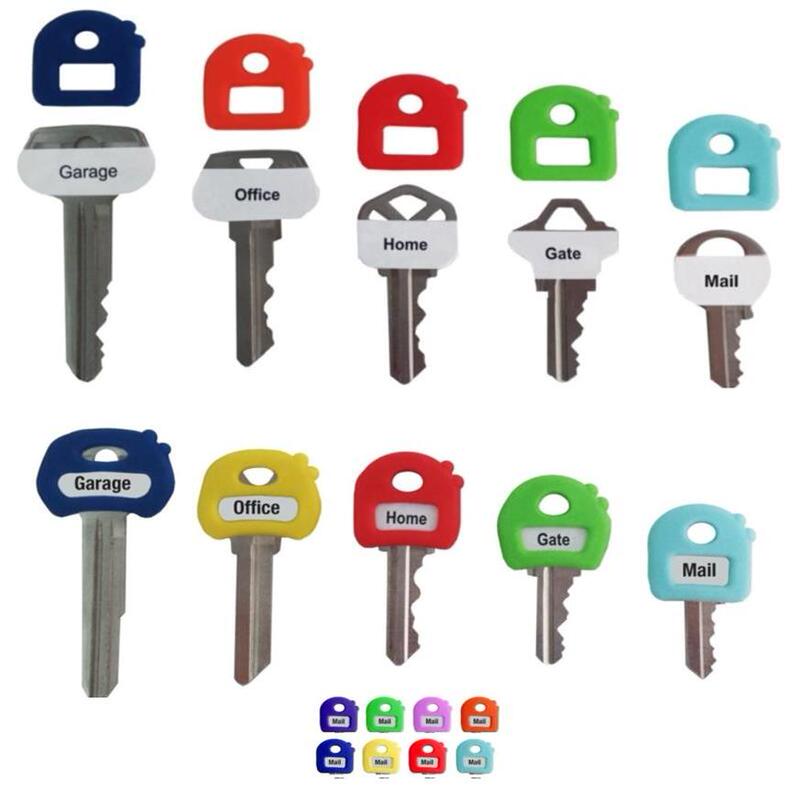 Colorful Key Covers, Multi-Colored Soft Silicone Key Rings, Elastic Colorful Identification Rings, Silicone Key Covers, Identification Key Rings