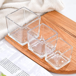 DIY aromatherapy glass transparent square simple candle holder homemade candle cup home candle glass container