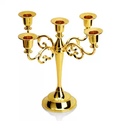 European 5-head rotating Candlestick creative romantic wedding supplies metal candlestick candlelight dinner props wedding supplies