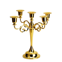 European style 5-head rotating candlestick creative romantic wedding supplies metal wax holder candlelight dinner props wedding supplies
