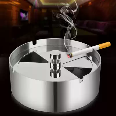Thickened stainless steel ashtray creative rotatable sealing belt lid ashtray couple Father's Day fashion gift