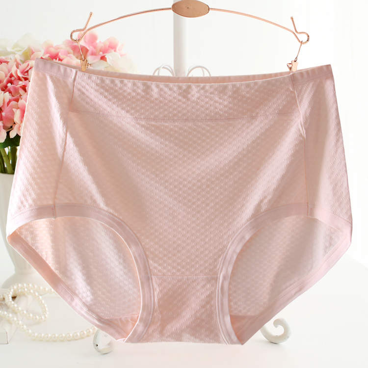 Fat mm thêm mã lớn cộng với chất béo co giãn thoải mái mềm mại cotton thoáng khí cao eo nữ rắn màu đồ lót 200 kg quan lot nu dang dui