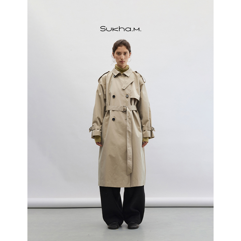 In Stock Classic Long-Termism~ Double-Breasted Lapel Full Cotton Mid-Length Trench Coat for Women 2026 New Model In Stock Classic Long-Termism~ Double-Breasted Lapel Full Cotton Mid-Length Trench Coat for Women 2026 New Model