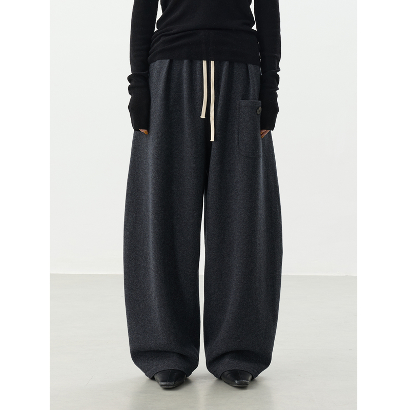 Sukha m Merino Wool Elastic Waist Wide-Leg Casual Pants for Women 2026 Winter Fashionable Thickened Floor-Length Pants Sukha m Merino Wool Elastic Waist Wide-Leg Casual Pants for Women 2026 Winter Fashionable Thickened Floor-Length Pants