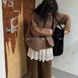 森系四季百搭重工刺绣镂空打底半身裙单层薄透叠穿屁帘层次感短裙