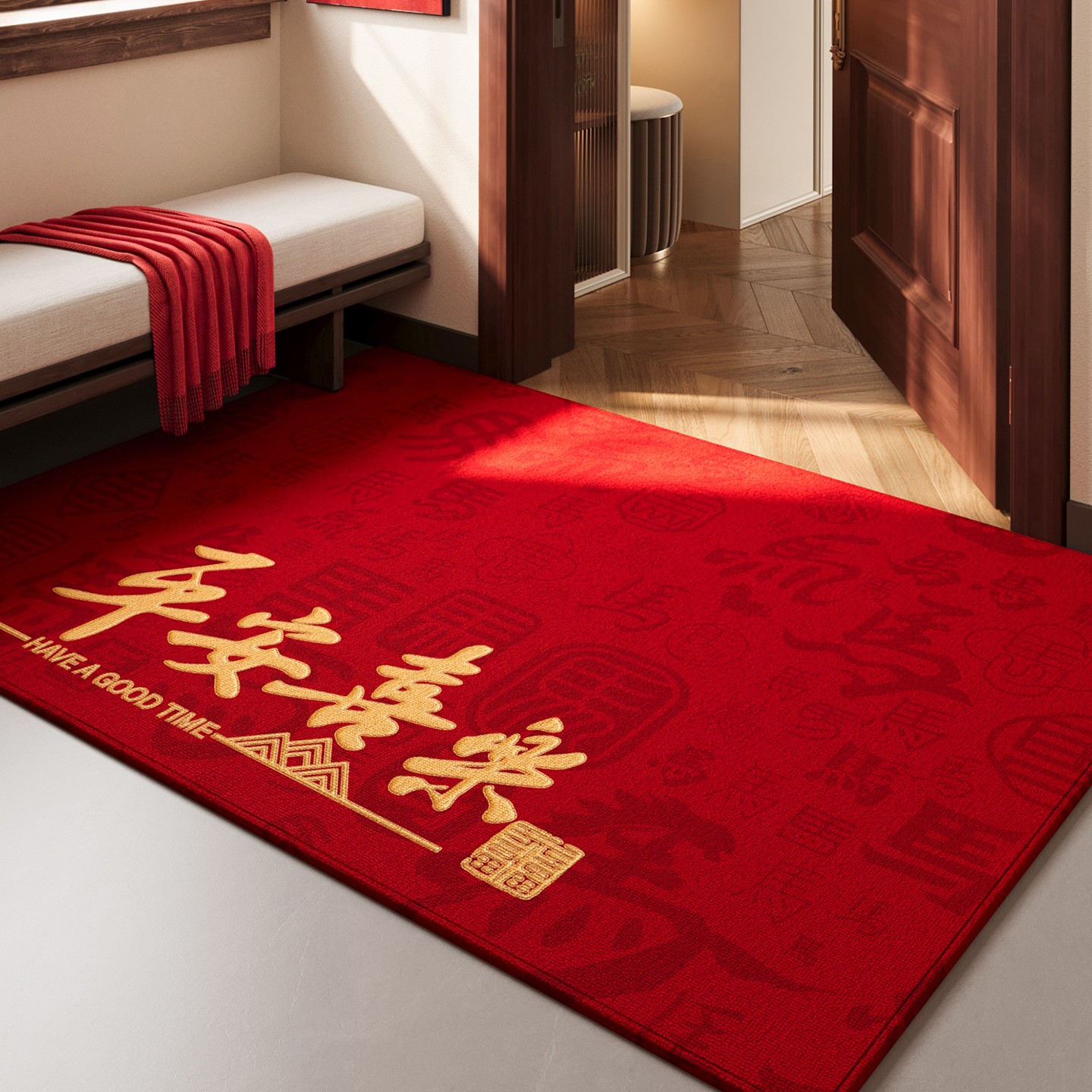 Festive Entrance Door Floor Mat 2025 Year of the Horse Entrance Blanket