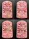The God of Wealth has arrived! Full pink jade rhodonite bracelet material carved gemstone pendant