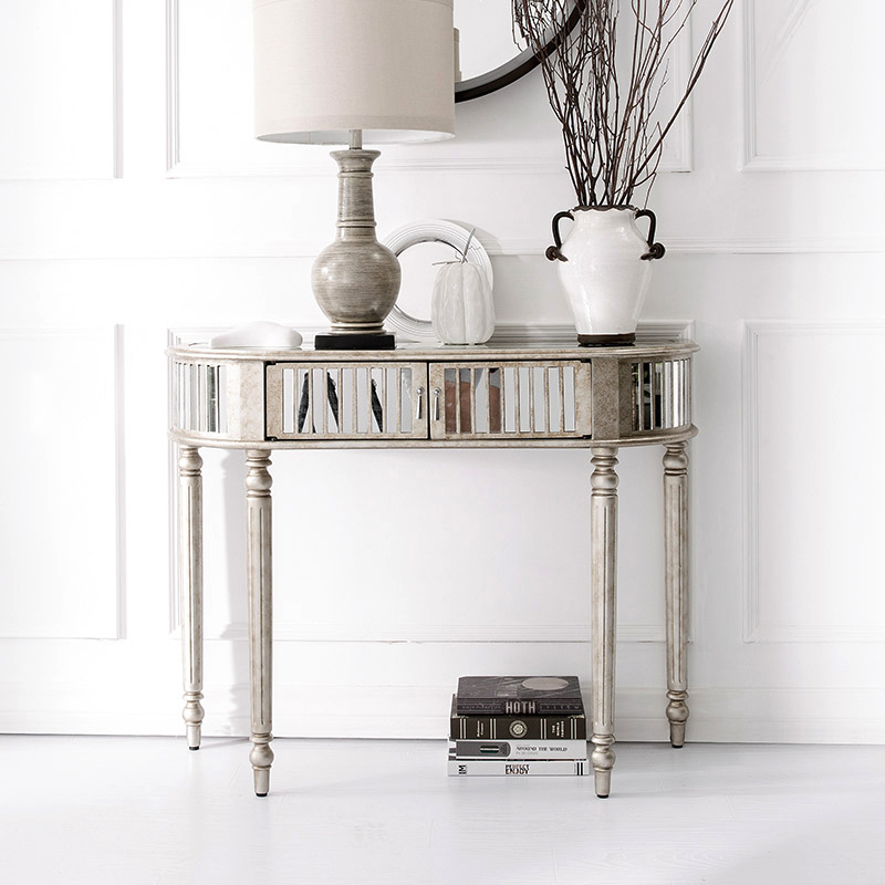 American-style porch table European-style small-end viewing platform partition modern minimalist sofa back a few decorative cabinets light luxury porch table