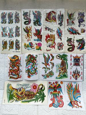 Nostalgic scratch paper stickers, dragon and phoenix stickers, animal scratch paintings, eagle, leopard, snake, Heavenly Dragon and the Eight Parts, Gourd kids in stock