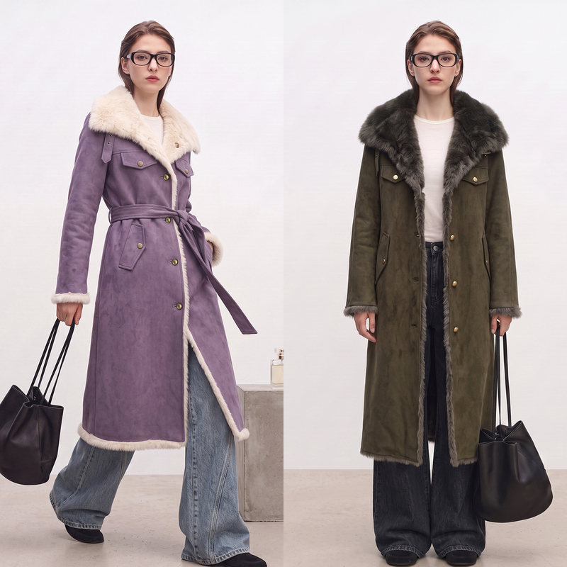2026Mscili Fur Haining Genuine Leather Rabbit Fur Integrated Mid-Length Korean Style Winter Women's Coat Thickened Overcoat 2026Mscili Fur Haining Genuine Leather Rabbit Fur Integrated Mid-Length Korean Style Winter Women's Coat Thickened Overcoat