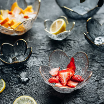 Minoins Wind artisanal Phnom Penh Flower Type glass Bowl Taste Dish Home Salad Bowl Fruit Sweet Bowl Snack Dish