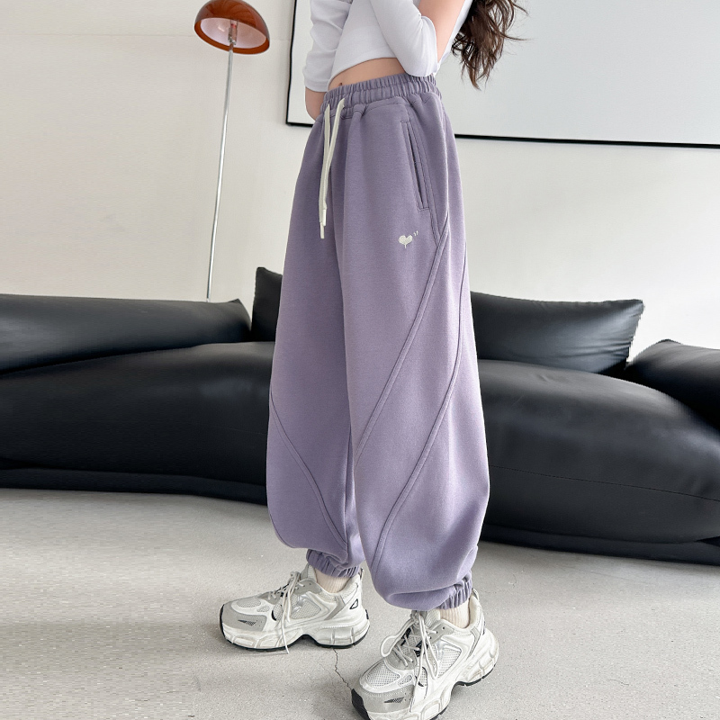 Girls' Spring and Autumn Sweatpants 2026 New Stylish Casual Jogger Pants Versatile Cuffed Pants Girls' Spring and Autumn Sweatpants 2026 New Stylish Casual Jogger Pants Versatile Cuffed Pants