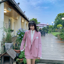 Cloth sauce original The Dolls velvet Slim retro loose double-breasted blazer womens autumn New