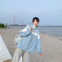 Cloth sauce original gravity printing BF wind color matching stitching sports wind cardigan jacket womens autumn New