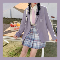 Commoner sauce original wind letter purple loose casual college style jk blazer women send custom cherry blossom badge in spring