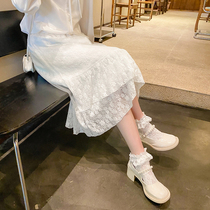 Cloth sauce original cloud lace Japanese sweet ruffles asymmetrical high waist long skirt Autumn New