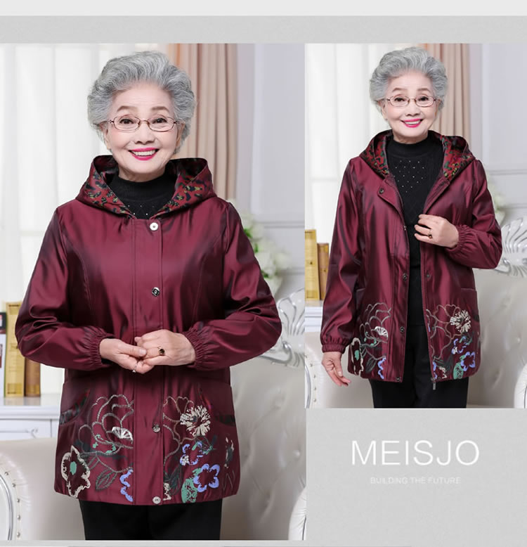Áo khoác mùa xuân và mùa thu của phụ nữ trung niên 70 tuổi 60 mẹ tải áo gió mùa thu 80 áo bà già mỏng - Quần áo của mẹ mẫu áo kiểu trung niên