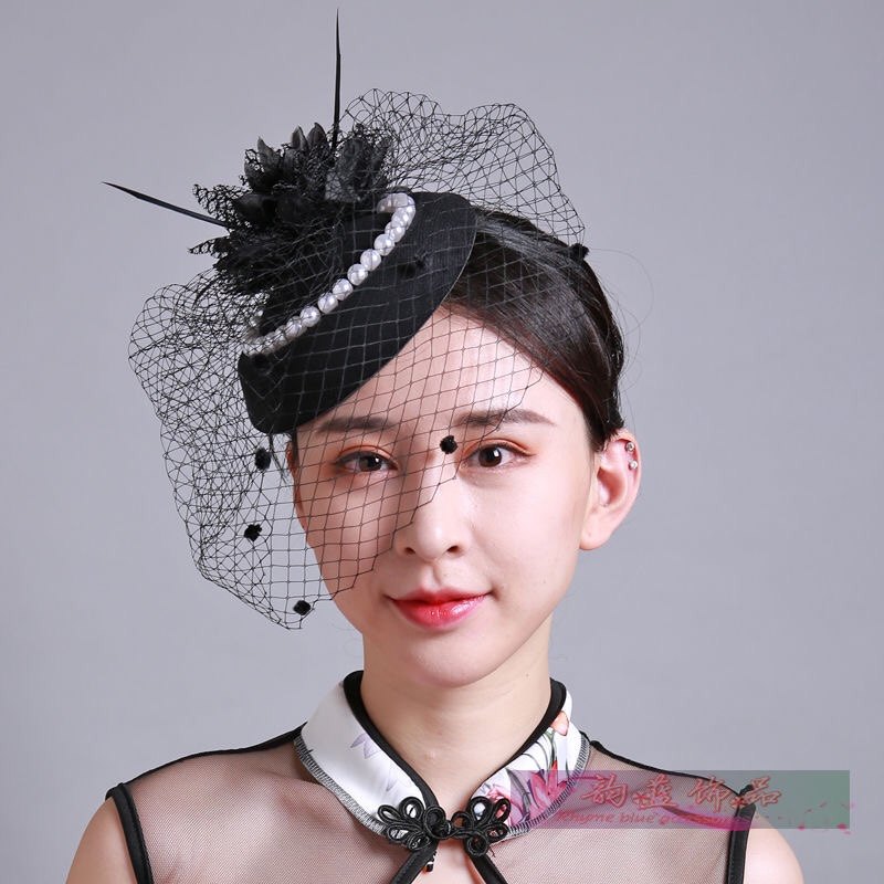 Night Shanghai Veil Little Gift Hat Dinner Reception Party Headwear Woman Hat 100 Hitch Stage Jockey Club Accessories