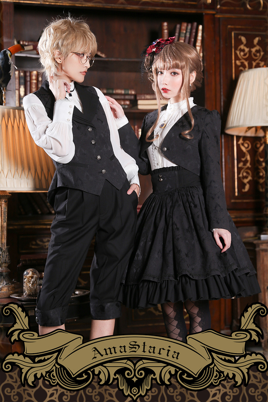 【Almost in Stock】 ◇ Twins ◇ Women's Riding Outfit Set - Black Short Jacket/Vest/Skirt/Breeches Page