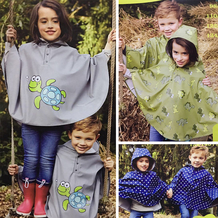 Foreign trade children's ponchos boys and girls waterproof short raincoats kindergarten baby waterproof raincoats baby outdoor clothes