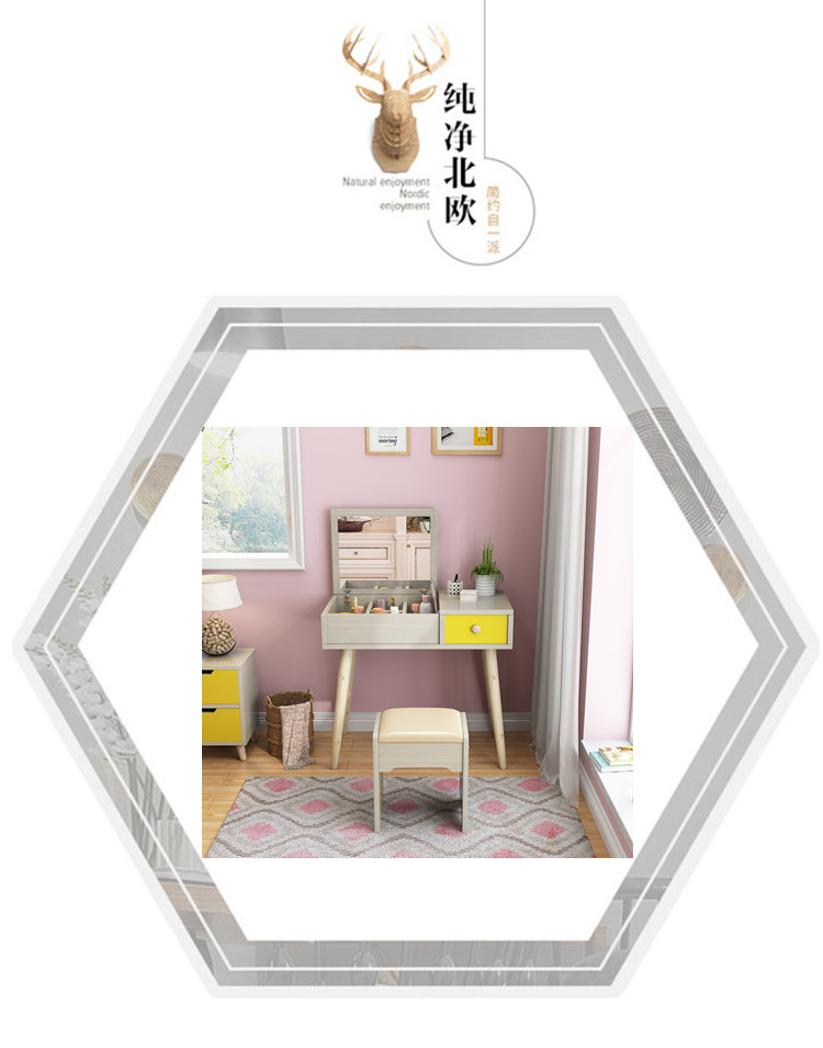 Bàn trang điểm Bắc Âu căn hộ nhỏ phòng ngủ nhỏ đơn giản đa chức năng lưới bàn trang điểm đỏ kinh tế đơn giản tủ châu Âu - Bàn bàn ăn gấp