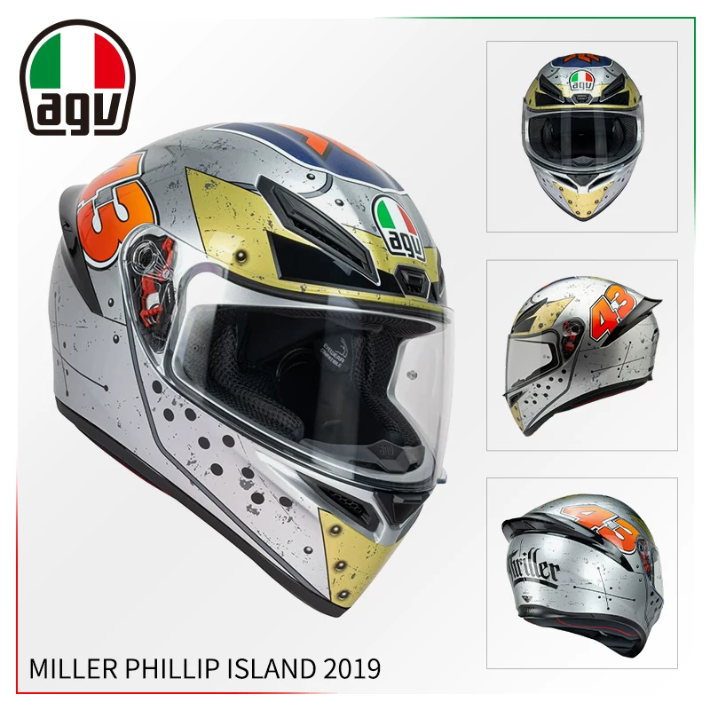 AGV Полушлем, гоночный шлем для мужчин и женщин противотуманной