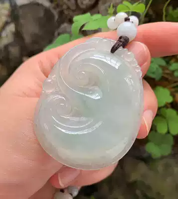 Yang Yujia Myanmar natural a goods jade ice seed big wishful pendant certificate flower gift box beads refining