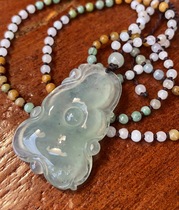 Yang Yujia Myanmar natural A goods jade ice seed background color lotus leaf pendant certificate popular new product