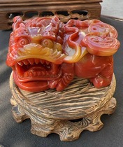 Yang Yujia Natural Huanglong Yufu Luoyu Yin Yang Eye Dragon Head Bully Wang Leus handlebar to play with a certificate of mercy