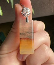 Yang Yujia Yunnan natural yellow dragon jade three-color golden sand old stock Ping An without a 925 silver pendant certificate