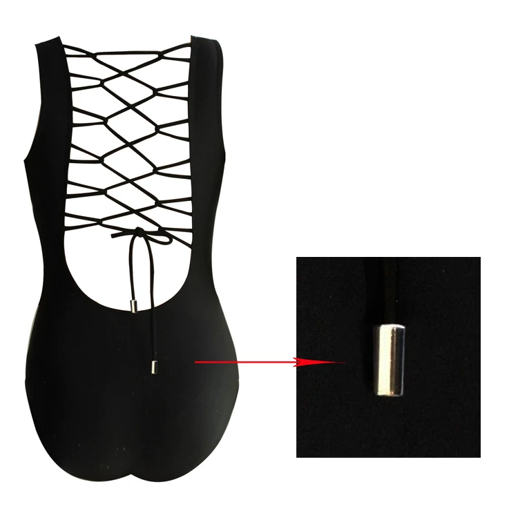 Black retro fitted swimwear