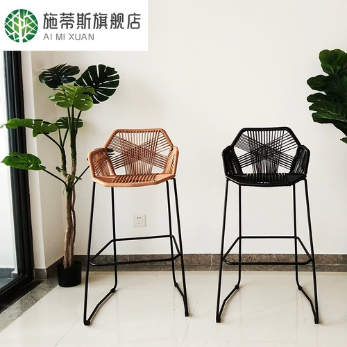 Северный ротанский стул высокий батончик на открытом воздухе батончики батончика, стул стола на стойке стола, стул Раттан Арт Высокий стул Столс