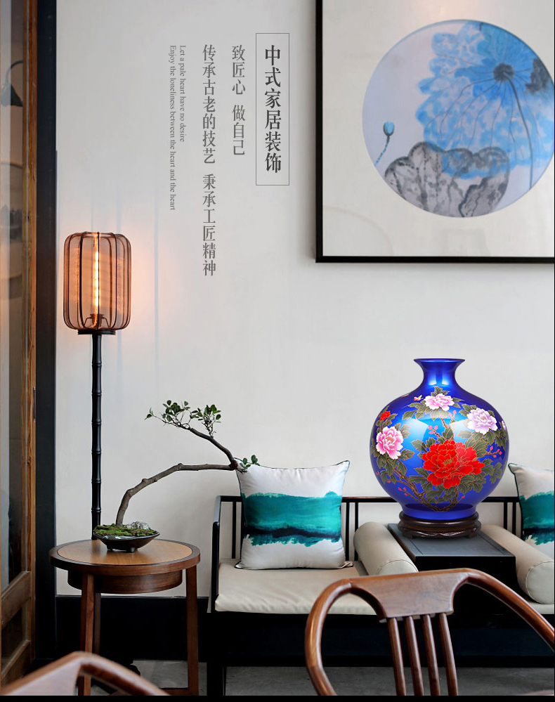 Jingdezhen ceramics glaze crystal vase furnishing articles flower arranging the modern Chinese style household wine sitting room adornment ornament