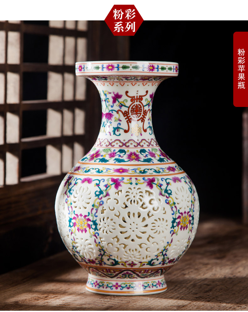 Jingdezhen ceramics vase furnishing articles creative hollow out blue and white porcelain flower arranging home wine ark of I sitting room adornment