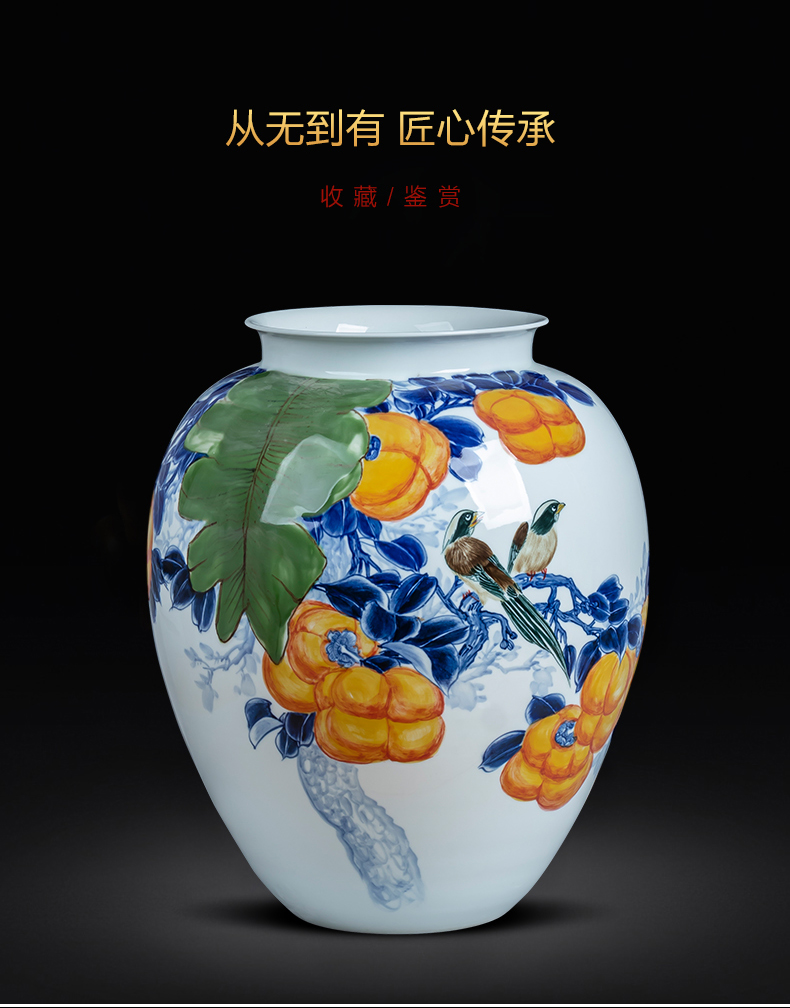 Jingdezhen ceramics hand draw all the best large vases, new Chinese style household living room TV ark adornment furnishing articles