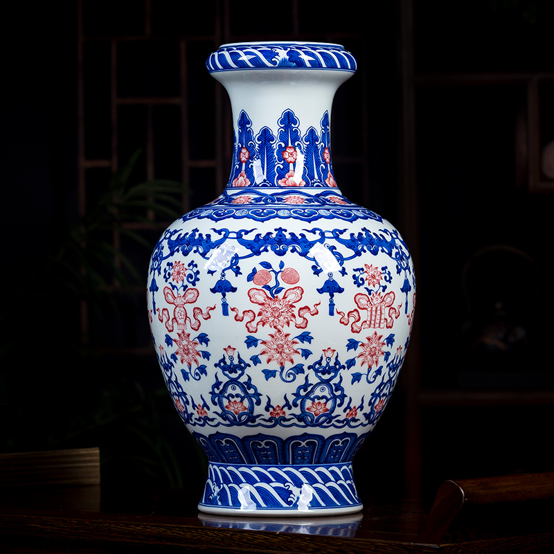 Jingdezhen ceramics hand - made of blue and white porcelain vase furnishings sitting room TV ark, Chinese arts and crafts porcelain restoring ancient ways