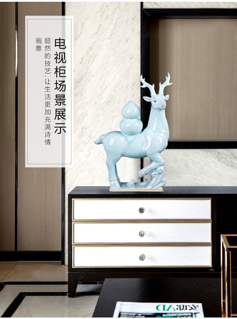 Jun porcelain borneol f deer ceramic daily gifts creative home furnishing articles of new Chinese style living room office accessory products