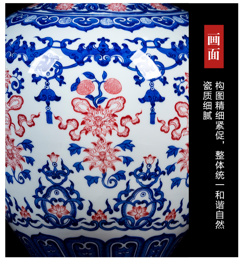 Jingdezhen ceramics hand - made of blue and white porcelain vase furnishings sitting room TV ark, Chinese arts and crafts porcelain restoring ancient ways