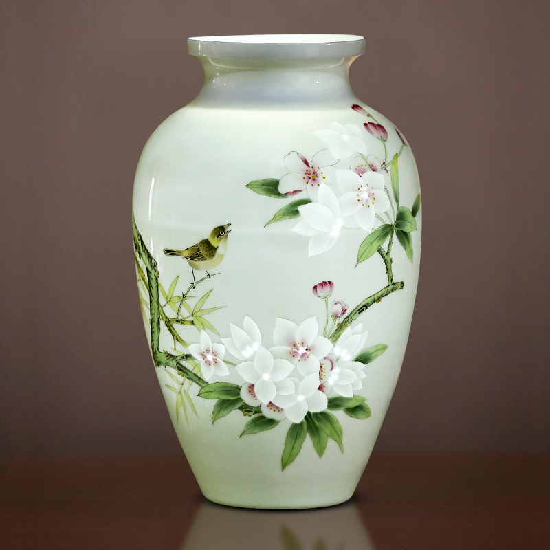 Jingdezhen porcelain ceramic vase hand - made thin body new Chinese style household living room TV ark, flower adornment furnishing articles