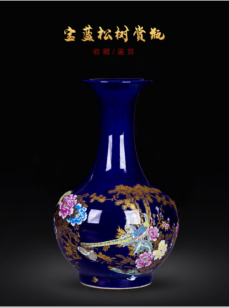 Jingdezhen ceramics medium Chinese vase flower arranging furnishing articles furnishing articles home rich ancient frame sitting room adornment porcelain