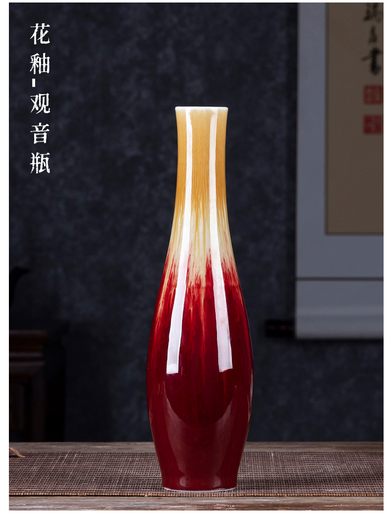 Jingdezhen ceramics glaze of crack imitation of goddess of mercy bottle small vases, rich ancient frame of Chinese style household decorations furnishing articles