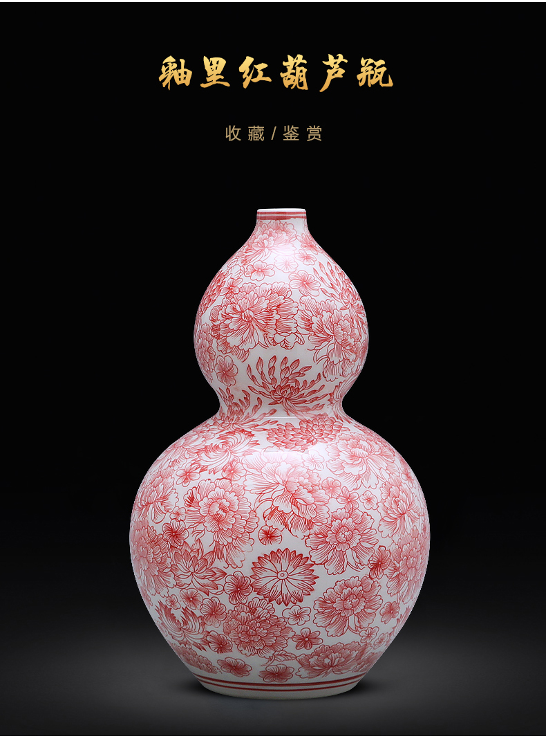 Jingdezhen ceramics antique flower is blue and white porcelain vases, new Chinese style household living room TV ark adornment furnishing articles